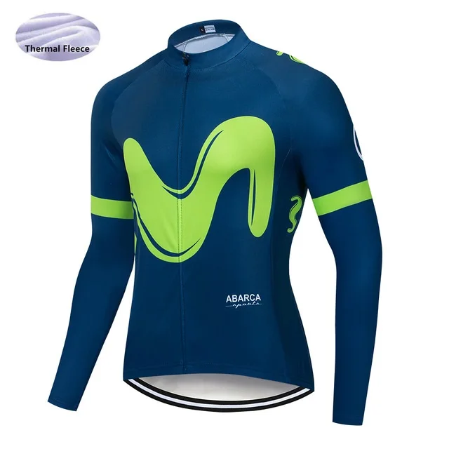 C14 movistar UCI mtb go pro осень термальный флис Велоспорт Джерси Набор ropa ciclismo hombre maillot ciclismo велосипедная одежда 9D - Цвет: C14
