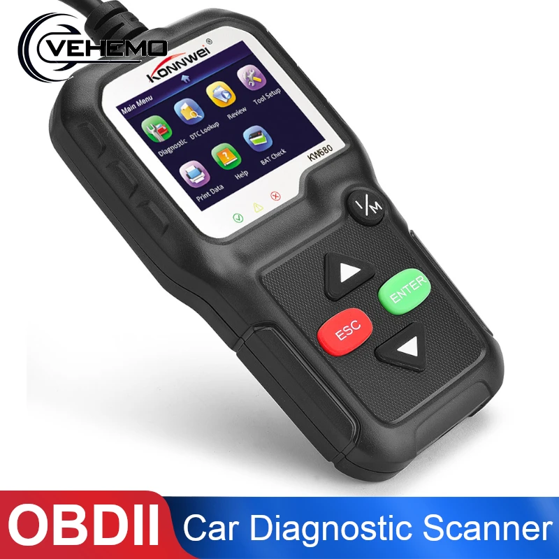 Vehemo OBD2 автомобильный диагностический сканер automotivo для KONNWEI KW680 Автосканер