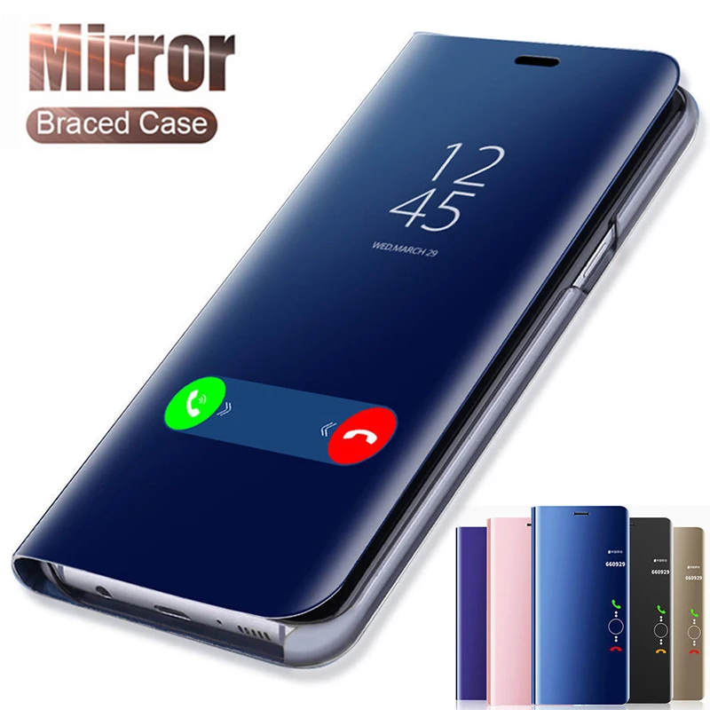 Роскошный умный зеркальный флип-чехол для Samsung Galaxy S21 S20 S10 S9 S8 Plus S7 Edge Lite Note 20 Ultra 10 8 9
