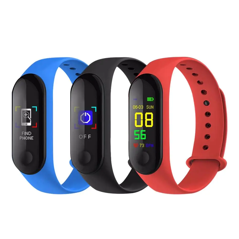 

M3 Color Screen Smart Bracelet Fitness Tracker Step Counter Heart Rate Blood Pressure Sleep Monitoring Information