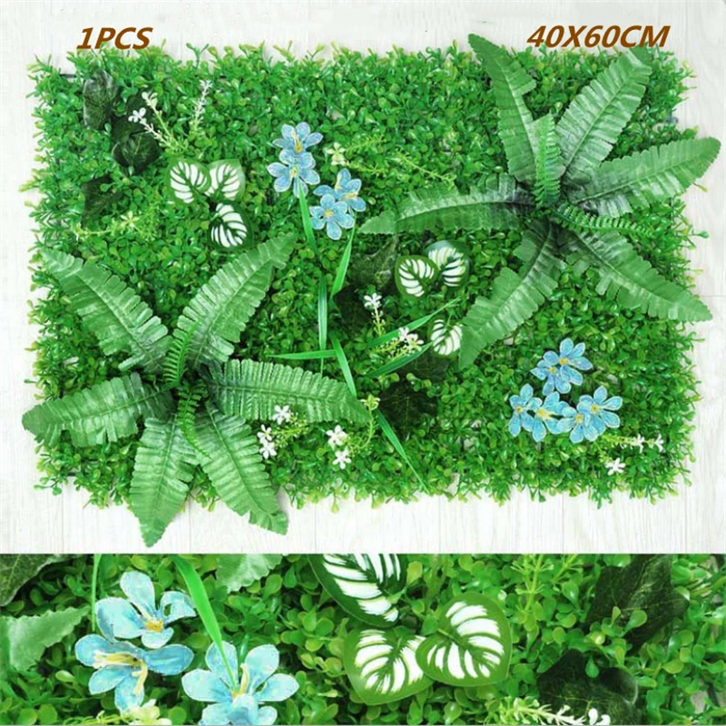 Green Artificial Plants Wall Panel - Outdoor Decor Carpet for Home, Wedding, and Party Backdrop