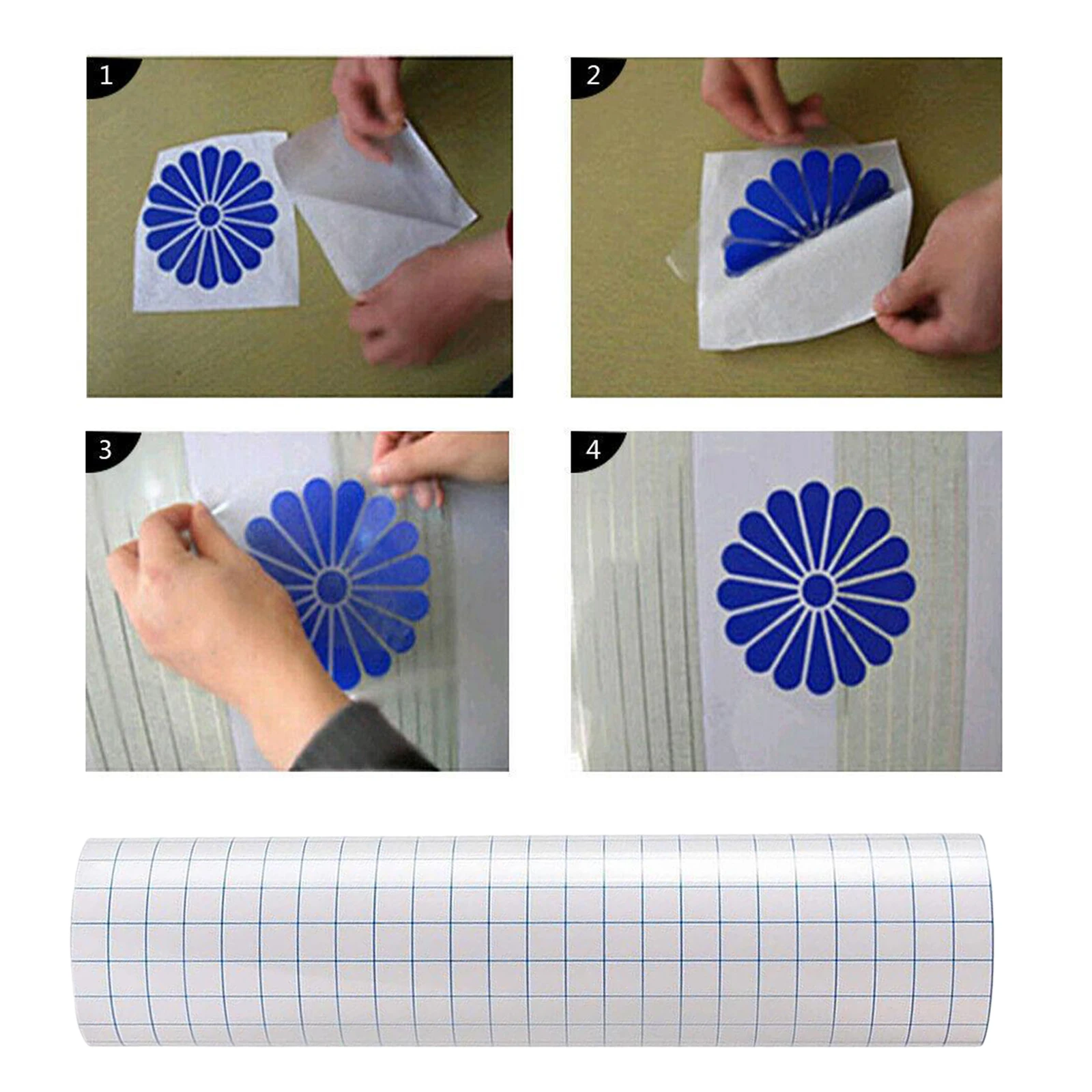 12'x3.28 Feet Roll Clear Transfer Tape with Grid for Adhesive Vinyl Transfer Tape Application Paper Transfer Tape Rolls 12'x3.28 Feet Roll Clear Transfer Tape with Grid for Adhesive Vinyl Transfer Tape Application Paper Transfer Tape Rolls