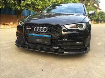 

Carbon Fiber Front Bumper Lip Splitters Aprons Flaps Spoiler For AUDI A3 S3 RS3 Sline Hatchback 2013 2014 2015 2016