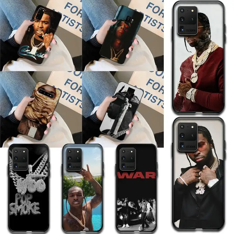 

CUTEWANAN Rapper Pop Smoke Soft black Phone Case for Samsung S20 plus Ultra S6 S7 edge S8 S9 plus S10 5G