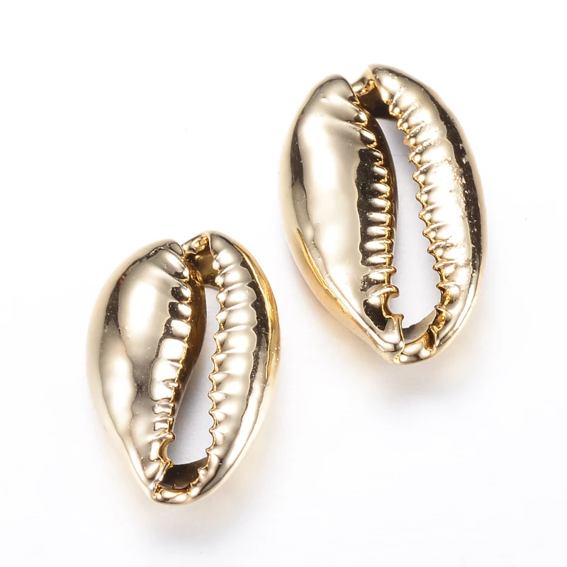 

100pcs Plated Cowrie Shell Beads Golden DIY Jewelry Necklaces Bracelets Making Handicrafts Supplies 18~23x14.5x7.5mm
