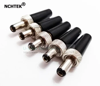 

NCHTEK Lockable DC 5.5*2.1mm Power Male Plug Adapter Connector With Screw Nut Locking For Cable/Free Shipping/30PCS