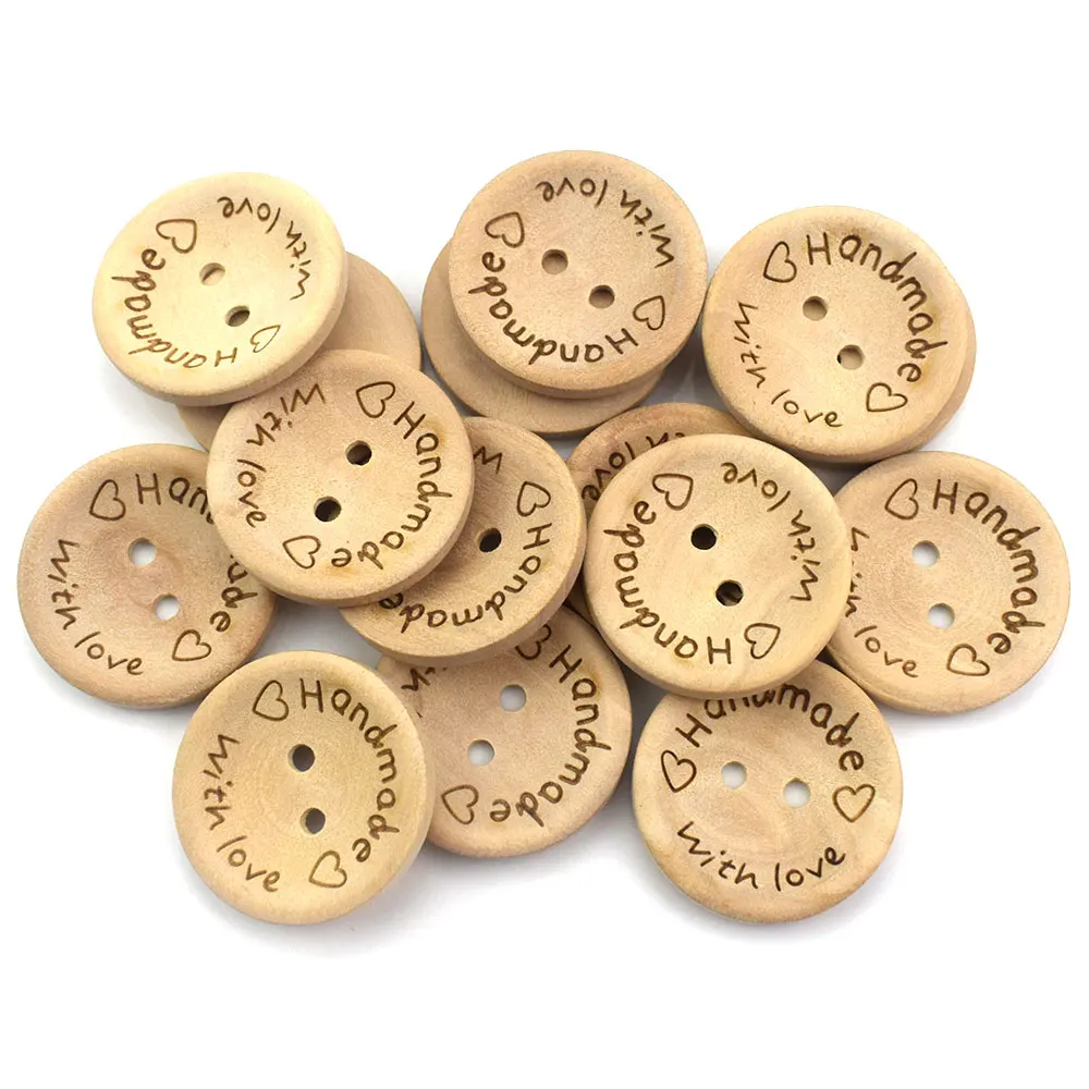 Wood Sewing Buttons Scrapbooking Handmade