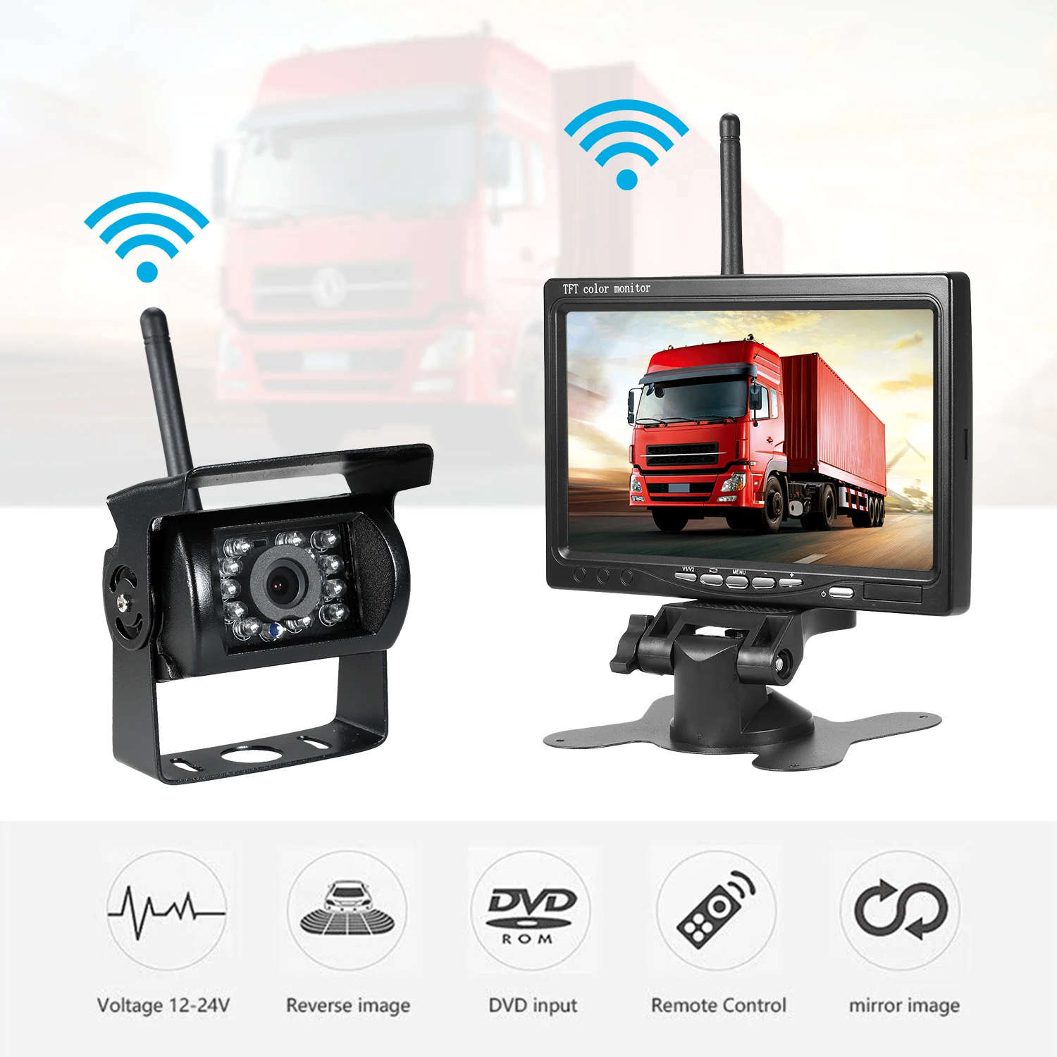 Беспроводной и проводной " LCDDisplay автомобильный монитор резервная камера водонепроницаемая камера заднего вида комплект+ широкоугольная камера ночного видения Парковка