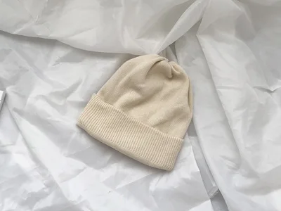 beige Зимние женские шляпы, теплые шапки бини, вязаная шапка для девочек, осенняя женская шапка Skullies, теплые шапки, Женская Повседневная шапка - Цвет: beige