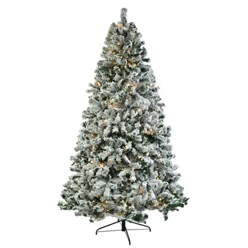 

6ft Flocking Tied Light Christmas Tree Automatic Tree Structure Festival Party Room Decorations Outdoor Garden