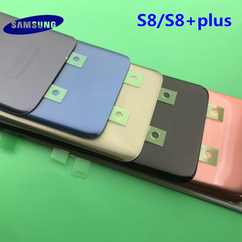 Задняя крышка батареи чехол samsung Galaxy S8 G950 G950F S8+ plus G955 G955F задняя дверь корпус стеклянная панель Запасная часть