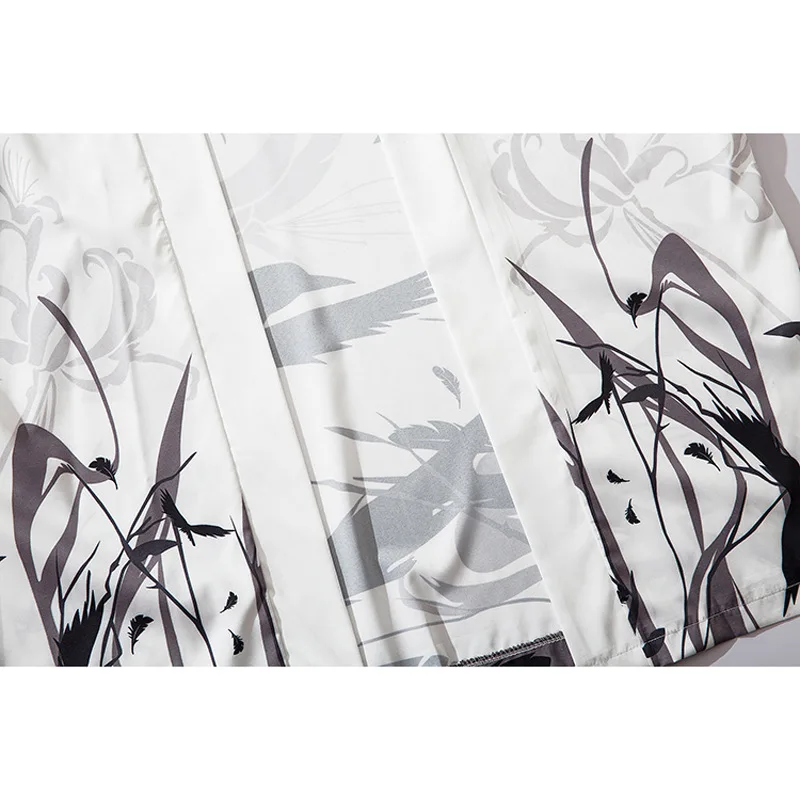 2020 White Japanese Kimono Cardigan Women/men Summer Crow Anime Harajuku Yukata Cosplay Shirt Traditional Costume Asian Clothes