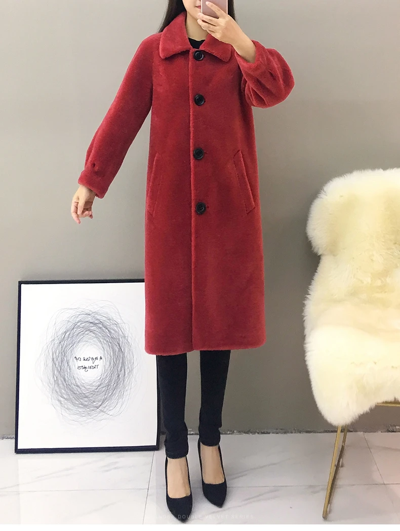 women's clothing winter outerwear coats new lambs wool fur coat particles 1023