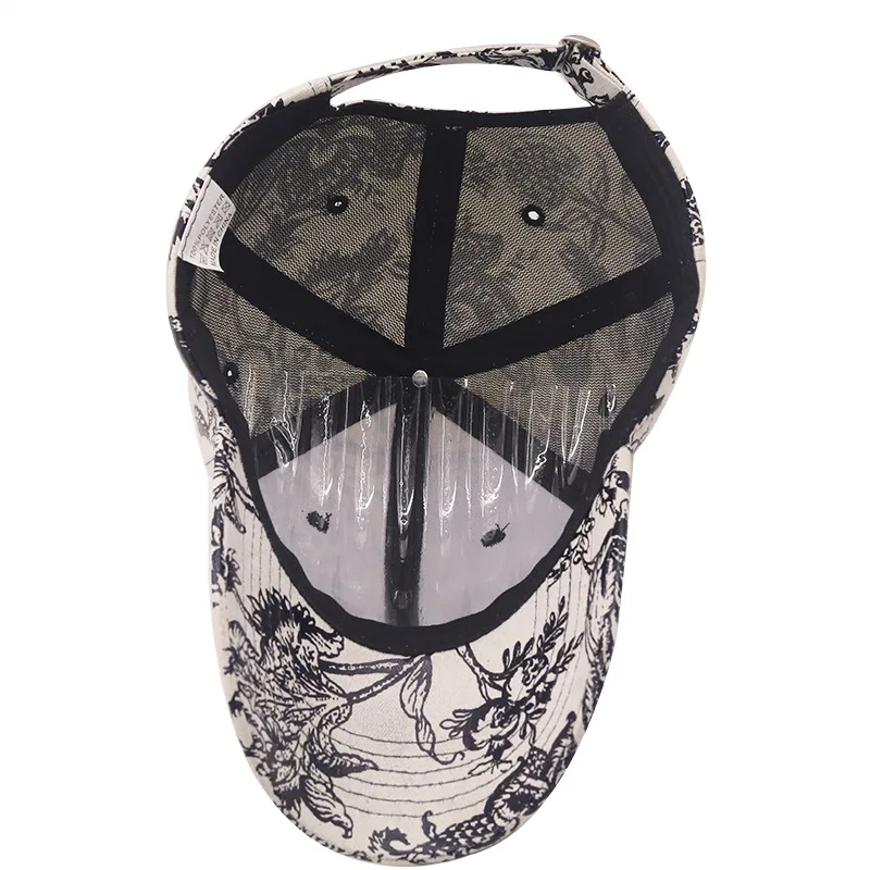Spring And Summer Men's Baseball Cap Floral Printing Caps Cotton Versatile Sunshade Casual Men's And Women's Hat Cap For Boy