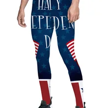 Тема Дня независимости, шляпа дяди Сэма, звезды, флаг, узор, брюки для мужчин, День независимости, скрытый карман, контроль живота, высокая талия