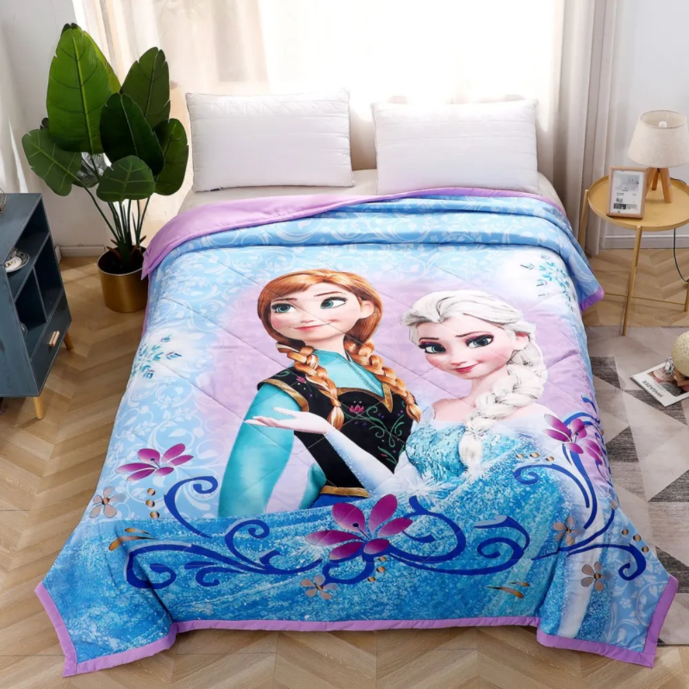 Roupa de Cama Disney Frozen Elsa Neve Bebê Branco Cinderela Padrão Verão Colchas Macio Roxo Vermelho Cobertor Crianças Casa Têxtil 1 Cobertores e mantas
