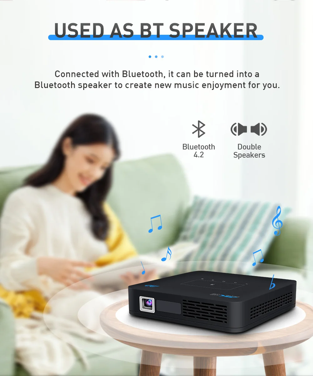 Salange Projector P15 4K MINI Android 9.0 WIFI Bluetooth Home Theater 3D TV Battery DLP Portable Beamer For Smartphone Airplay