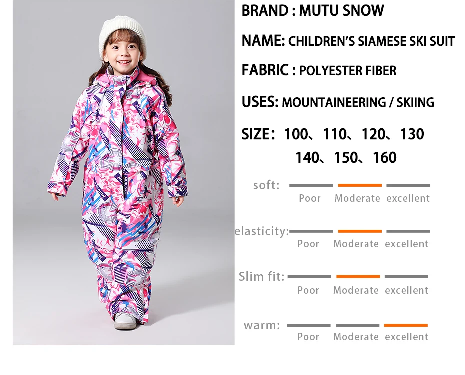 Winter-30 temperature Kids Ski Suit Children Brands Waterproof Warm Girls Snow Jacket Skiing And Snowboarding Jacket Child