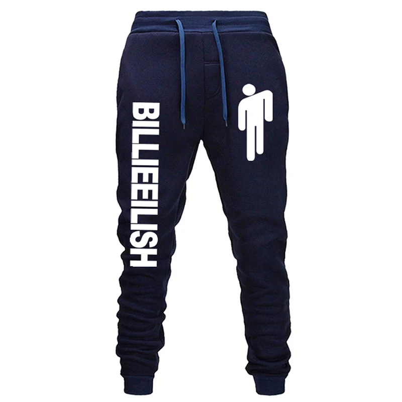 W31545NV Модные женские крутые брюки Billie Eilish с буквенным принтом и завязками, свободные спортивные штаны, повседневные брюки-карандаш с эластичной резинкой на талии - Цвет: W31545NV