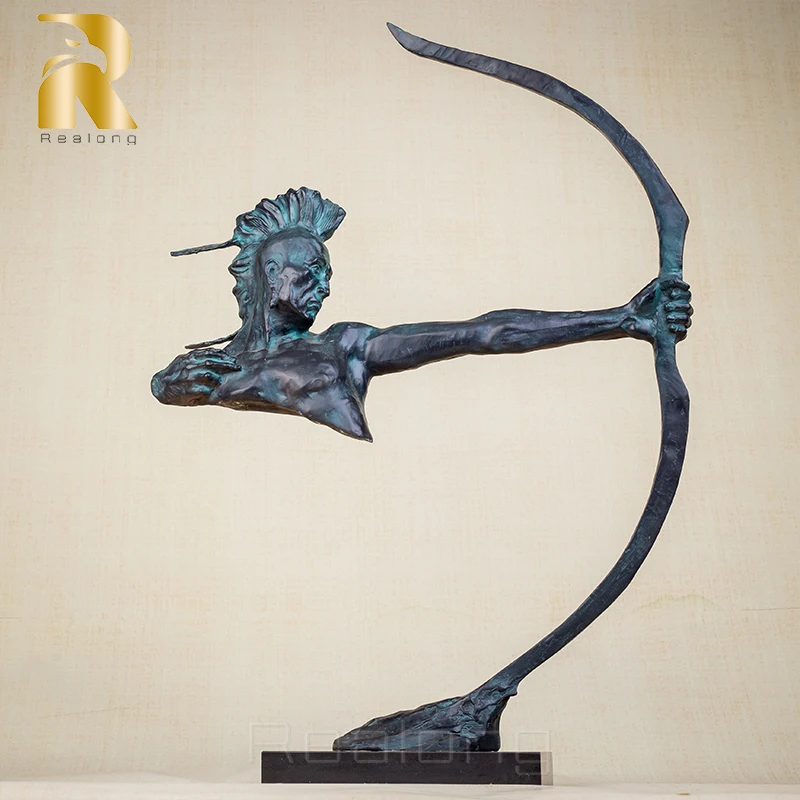 Bronzo Astratto Archer Statue Bronzo Guerriero Remington Scultura Grande Arte Moderna Bronzo Arte Artigianato Per La Casa Hotel Decor Regali