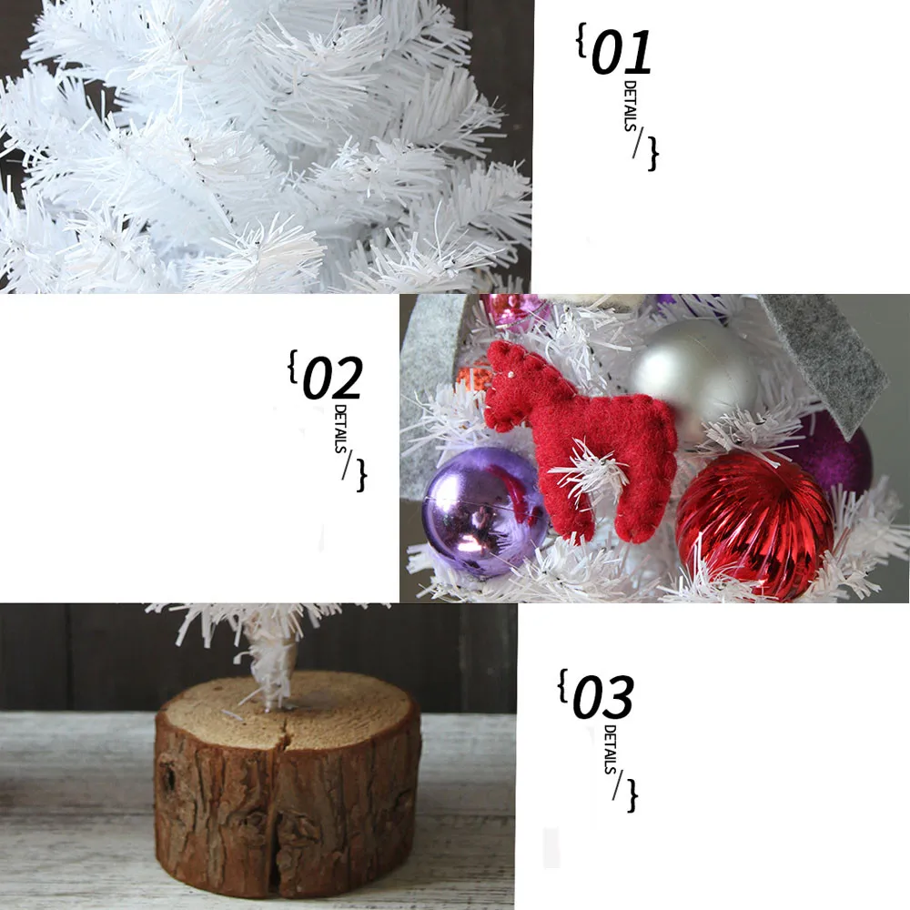 Рождественский белый голый елочный орнамент настольная украшение мини-елка подарок веселое украшение для рождественского стола лучший подарок для детей#35