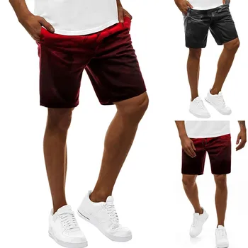

Men's Summer Gradient Pants Pockets Inside Training Running Sports Short Pants Шорты Мужские Летние Bermudas Masculina