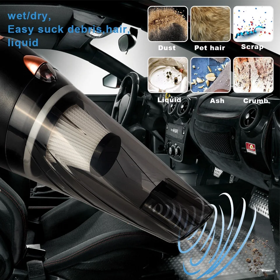 Новый 12V 120W ручной пылесос 4800Pa сильный всасывающий для автомобиля Влажный и сухой
