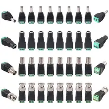  2.1x5.5mm Female and Male DC Power Adapter Connector Coaxial Camera Video BNC Male and Female Balun Connector for Coax Cat5 CCTV 