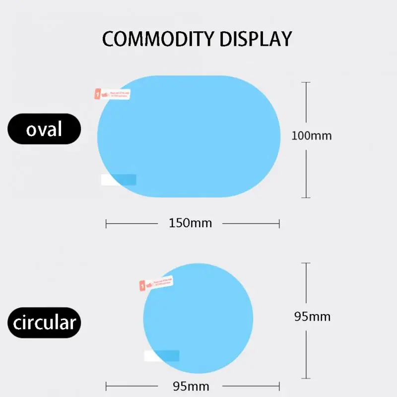 

New 1 Pair Car Anti Water Fog Film Anti Fog Coating Rainproof Hydrophobic Rearview Mirror Protective Film 2 Sizes