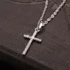 Fashion Female Cross Pendants dropshipping Gold Black Color Crystal Jesus Cross Pendant Necklace Jewelry For Men/Women Wholesale 2