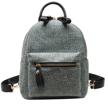 

2020 NEW Women's Anti-Theft Mini Multifunction Backpack Solid Color Outdoor Bag Woolen Shoulder Bag For School Teenagers Girls