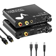 192KHz Digital To Analog Audio DAC Converter Supports USB Card Volume and Bass Adjustment Sound Decoder