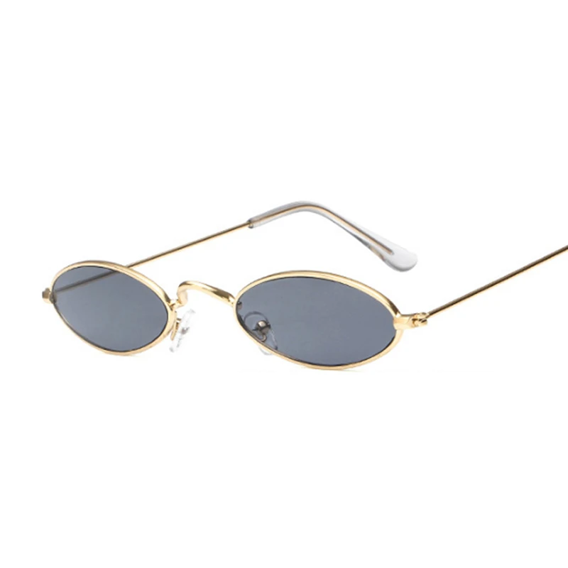 Ladies Oval Retro Crystal Clear Gold Hue CE Grey Tint Lens UV400 Sunglasses S9 