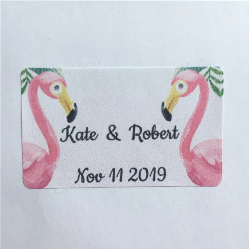

100 Pieces Custom Birthday Stickers Rectangle Adhesive Labels Personalized Name and Date Wedding Gift Seals