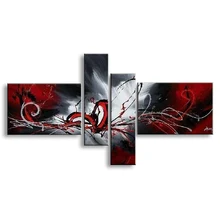 Картины маслом на холсте Красный Черный Белый украшение дома Современная абстрактная картина маслом настенная XD4-019 без рамки