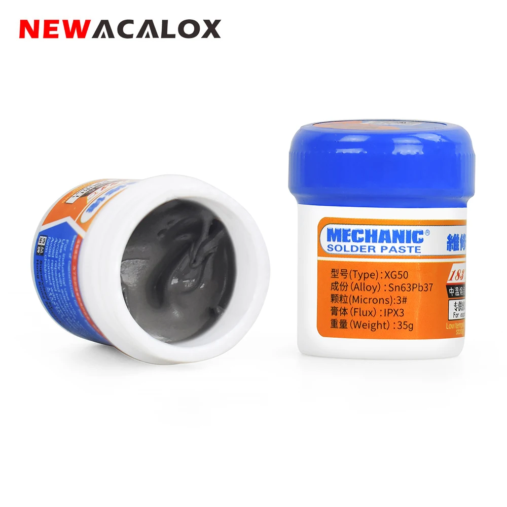 NEWACALOX 2 шт./лот паяльная паста Флюс XG-50 Sn63/Pb67 SMD SMT для 936 852D BGA станция ремонтный