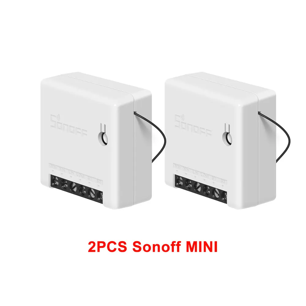 2PCS Sonoff MINI Itead 2/4/8 шт. Sonoff Мини DIY Смарт небольшой пульт дистанционного Управление переключатель Wi-Fi Поддержка внешний переключатель работы с Alexa Google Home - Комплект: 2PCS Sonoff MINI