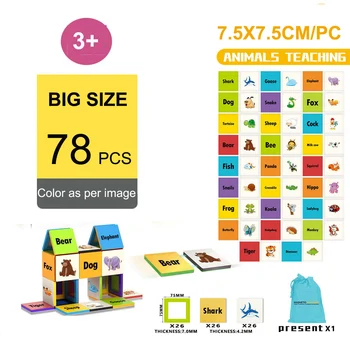 

Magnetic Blocks Cognitive Card Toys Letter Animal Traffic Fruit Veg. Magnetic Tiles Construction Toys for Children 1 2 3 4 Years