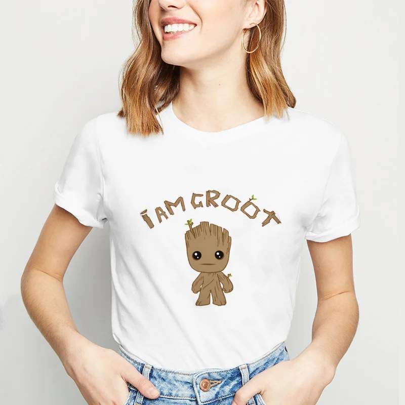 2019 футболка для женщин я футболки с надписью &quotgroot" девочек принтом Звездные