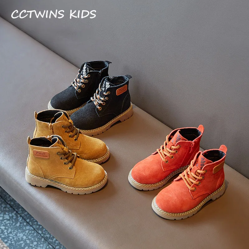 CCTWINS/детская обувь; коллекция года; Зимние Детские Модные Ботинки martin; короткие ботинки для маленьких девочек; замшевая теплая обувь для мальчиков; Цвет Черный; MB140