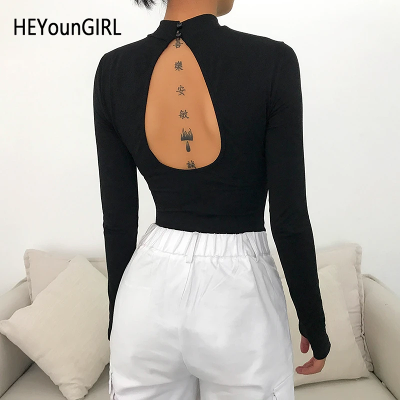 HEYounGIRL Basic Backless Black Bodysuit Women Long Sleeve Printed Bodies Ladies Casual Skinny Autumn Winter Jumpsuit Rompers HEYounGIRL Basic Backless Black Bodysuit Women Long Sleeve Printed Bodies Ladies Casual Skinny Autumn Winter Jumpsuit Rompers