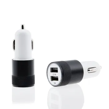 

5 Color Mini 2 Port USB Car Charger 2.1A Universal Dual Double USB Cell Mobile Phone Charging Adapter For phone