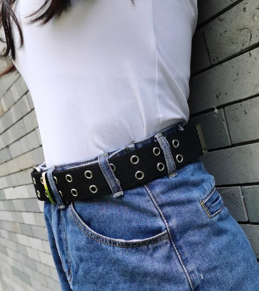 Hjkl新女性パンクチェーンファッションベルト調節可能なダブル 単列穴アイレットとアイレットチェーン装飾ベルト Women S Belts Aliexpress