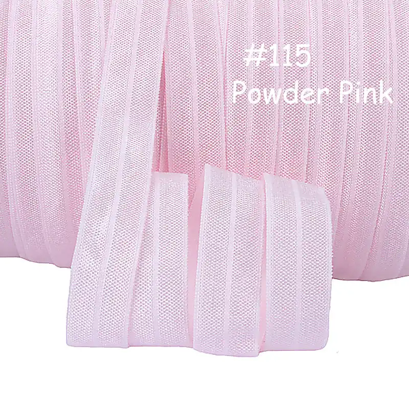 115 powder pink 100 ярдов/рулон) 5/" сплошной цвет враг на голову эластичная повязка для головы - Цвет: 115 powder pink