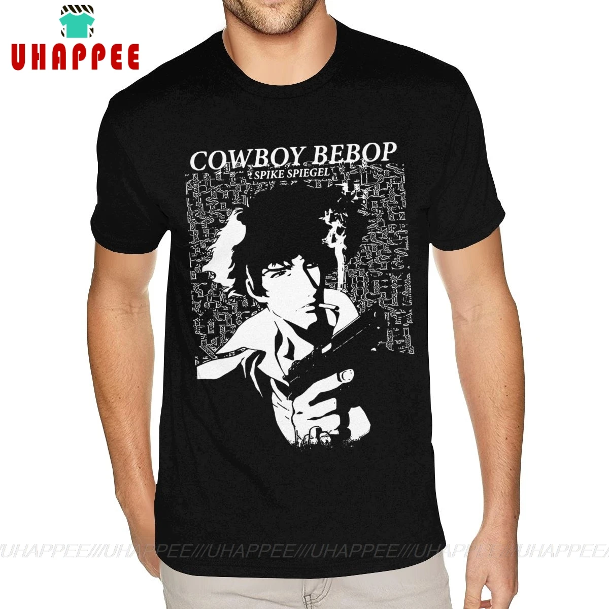 Novelty Cowboy Bebop Smoke t shirt Short Sleeve Mens 3XL Black T-shirt | Мужская одежда