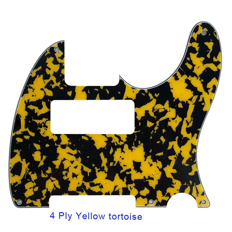 yellow tortoise Pleroo Customized Guitar Parts For 5 hole screws US Tele P90 Guitar Pickguard Scratch Plate - Цвет: yellow tortoise