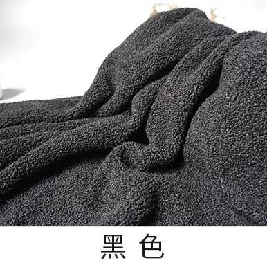 Плюшевая флисовая ткань ягненок Кашемир мягкий гранулированный DIY ручной работы ткань одежда кашемир игрушка кашемир - Цвет: Black