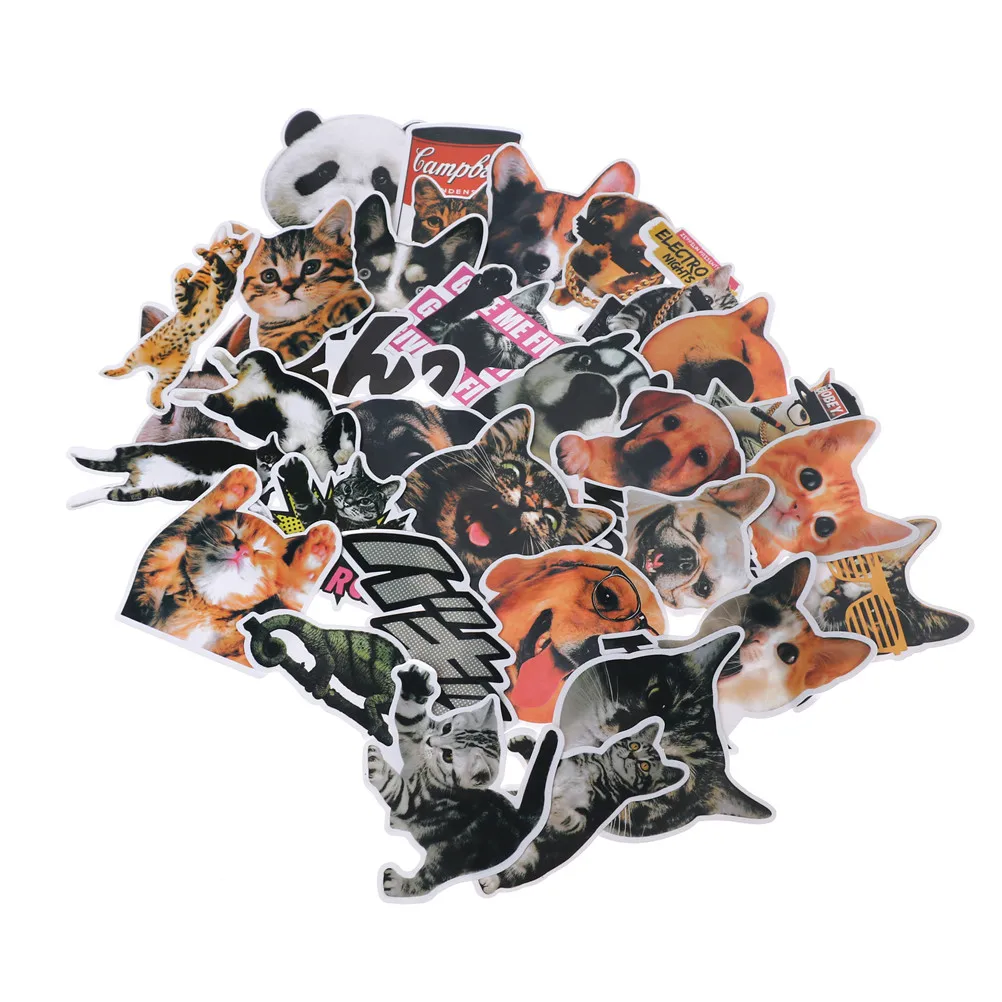 30Pcs/Bag Cute Pets Stickers Skateboard Laptop Bicycles Notebook Car DIY Decal Stickers