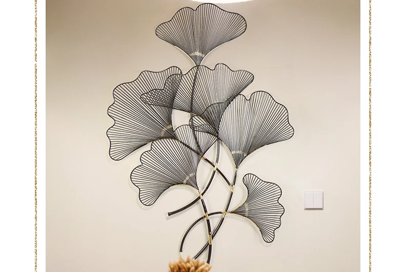 Decoracion habitacion железная художественная стена украшение Скандинавское украшение домашний листок гинкго Подвесной Настенный декор