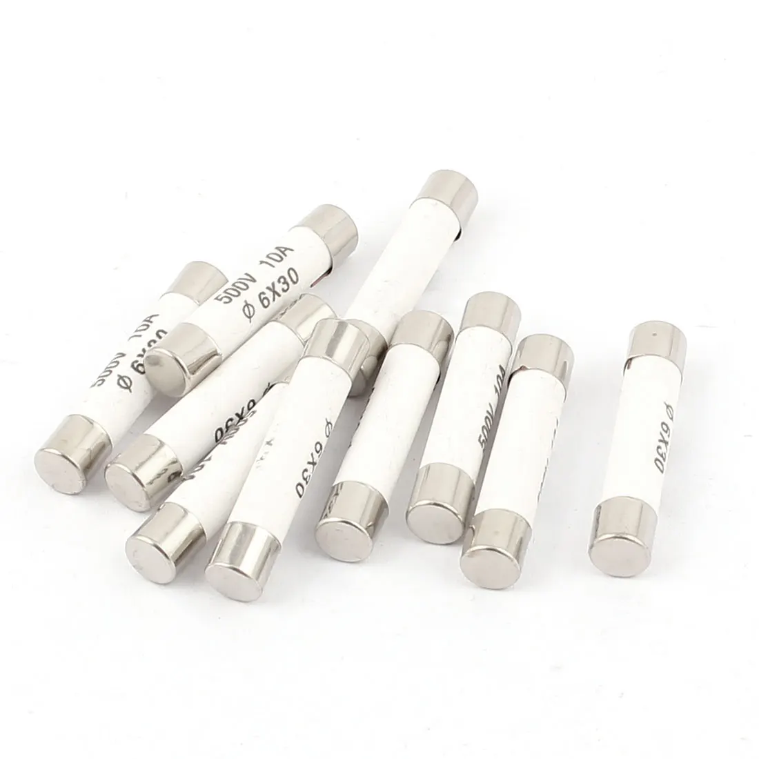 Предохранители для автомобильного картриджа uxcell DC 500V 10x38mm 10A 10 шт
